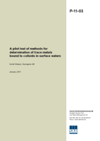 A pilot test of methods for determination of trace metals bound to colloids in surface waters