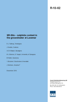 SR-Site - sulphide content in the groundwater at Laxemar