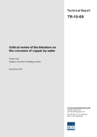 Critical review of the literature on the corrosion of copper by water