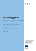 Long Term Sorption Diffusion Experiment (LTDE-SD) Performance of main in situ experiment and results from water phase measurements