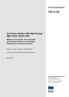 Corrosion studies with high burnup light water reactor fuel. Release of nuclides into simulated groundwater during accumulated contac time of up to two years