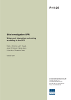 Water-rock interaction and mixing modelling in the SFR. Site investigation SFR