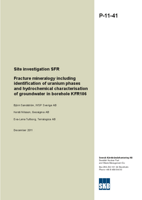 Site investigation SFR. Fracture mineralogy including identification of uranium phases and hydrochemical characterisation of groundwater in borehole KFR106