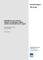 Self-diffusion and impurity diffusion of hydrogen, oxygen, sulphur and phosphorus in copper
