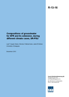 Compositions of groundwater for SFR and its extension, during different climate cases, SR-PSU