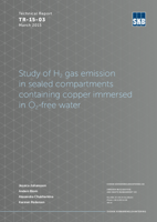 Study of H2 gas emission in sealed compartments containing copper immersed in O2-free water