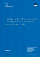 Models of C-14 in the atmosphere over vegetated land and above a surface-water body