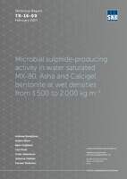 Microbial sulphide-producing activity in water saturated MX-80, Asha and Calcigel bentonite at wet densities from 1 500 to 2 000 kg m−3
