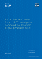 Radiation dose to water for an U-233 doped pellet compared to a long time decayed irradiated pellet