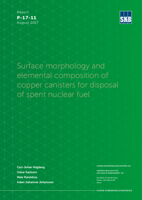 Surface morphology and elemental composition of copper canisters for disposal of spent nuclear fuel