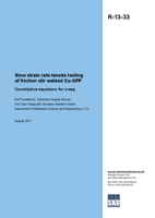 Slow strain rate tensile testing of friction stir welded Cu-OFP. Constitutive equations for creep