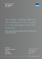 Key master variables affecting the mobility of Ni, Pu, Tc and U in the near field of the SFR repository. Main experimental findings and PA implications of the PhD thesis