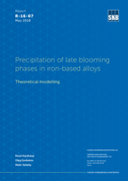 Precipitation of late blooming phases in iron-based Alloys. Theoretical modelling