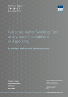 Full scale Buffer Swelling Test at dry backfill conditions in Äspö HRL. In situ test and related laboratory tests