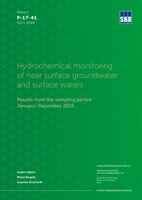 Hydrochemical monitoring of near surface groundwater and surface waters. Results from the sampling period January-December 2016