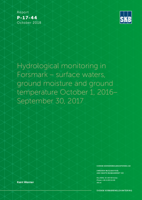 Hydrological monitoring in Forsmark - Surface waters, ground moisture and ground temperature October1, 2016-September 30, 2017