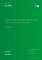 Gas phase composition during the unsaturated period. Initial tests