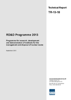 RD&D Programme 2013. Programme for research, development and demonstration of methods for the management and disposal of nuclear waste