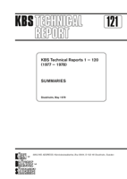 KBS Technical Reports 1 - 120 (1977 - 1978). Summaries.