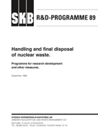 R&D-PROGRAMME 89. Handling and final disposal of nuclear waste. Programme for research, development and other measures