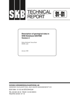 Description of geological data in SKB`s database GEOTAB. Version 2