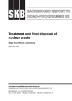 Background report to RD&D-programme 92. Treatment and final disposal of nuclear waste. Äspö Hard Rock Laboratory