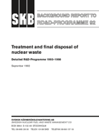 Background Report to RD&D-programme 92. Treatment and final disposal of nuclear waste. Detailed R&D-programme 1993-1998