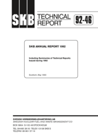 SKB Annual Report 1992. Including summaries of Technical Reports issued during 1992