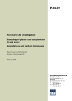 Forsmark site investigation. Sampling of phyto- and zooplankton in sea water. Abundances and carbon biomasses